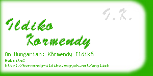 ildiko kormendy business card